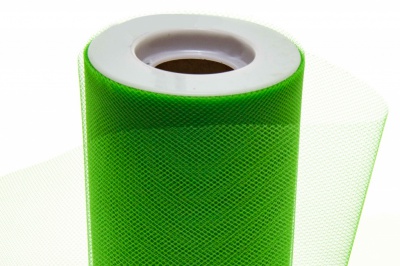 Фатин в шпульках 16-146, 10 гр/м2, шир. 15 см (в нам. 25+/-1 м), цвет зелёный - купить в Красноярске. Цена: 100.69 руб.