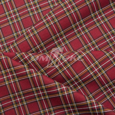 Ткань костюмная клетка 24379 2012, 230 гр/м2, шир.150см, цвет бордовый/бел/жел - купить в Красноярске. Цена 539.74 руб.