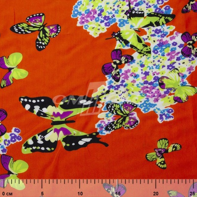 Плательная ткань "Софи" 7.1, 75 гр/м2, шир.150 см, принт бабочки - купить в Красноярске. Цена 241.49 руб.