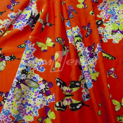 Плательная ткань "Софи" 7.1, 75 гр/м2, шир.150 см, принт бабочки - купить в Красноярске. Цена 241.49 руб.