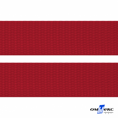 Красный- цв.171-Текстильная лента-стропа 550 гр/м2 ,100% пэ шир.30 мм (боб.50+/-1 м) - купить в Красноярске. Цена: 475.36 руб.