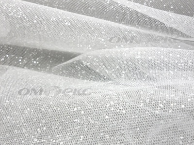 Сетка Глиттер, 40 гр/м2, шир.160см, цвет белый - купить в Красноярске. Цена 163.01 руб.