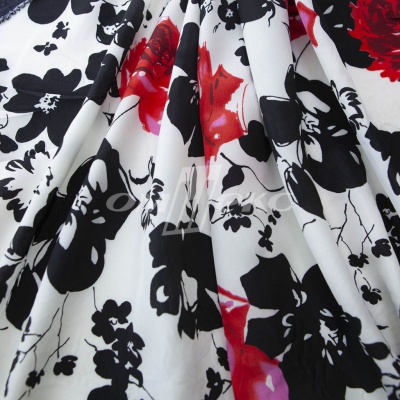 Плательная ткань "Фламенко" 22.1, 80 гр/м2, шир.150 см, принт растительный - купить в Красноярске. Цена 239.03 руб.