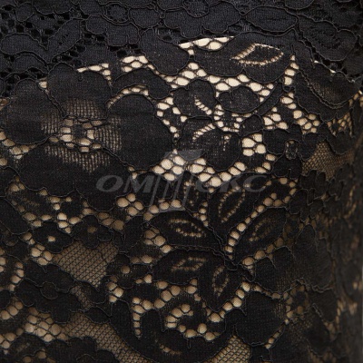 Кружевное полотно #3378, 150 гр/м2, шир.150см, цвет чёрный - купить в Красноярске. Цена 370.97 руб.