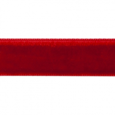 Лента бархатная нейлон, шир.12 мм, (упак. 45,7м), цв.45-красный - купить в Красноярске. Цена: 392 руб.