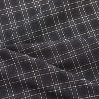 Ткань костюмная клетка 25052 2027, 198 гр/м2, шир.150см, цвет т.серый/сер/бел - купить в Красноярске. Цена 427.13 руб.