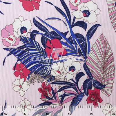 Плательная ткань "Фламенко" 18.1, 80 гр/м2, шир.150 см, принт растительный - купить в Красноярске. Цена 239.03 руб.