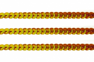 Пайетки "ОмТекс" на нитях, CREAM, 6 мм С / упак.73+/-1м, цв. 88 - оранжевый - купить в Красноярске. Цена: 300.55 руб.