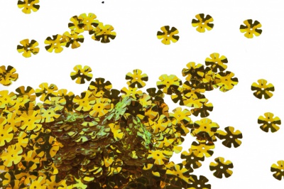 Пайетки "ОмТекс" россыпью,DOUBLE SIDED GOLD,цветок 14 мм/упак.50 гр, цв. 0460-золото - купить в Красноярске. Цена: 80.93 руб.