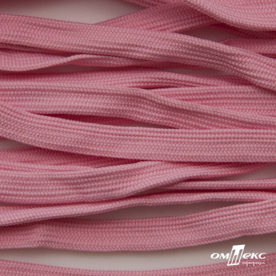 Шнур плетеный (плоский) d-12 мм, (уп.90+/-1м), 100% полиэстер, цв.256 - розовый - купить в Красноярске. Цена: 8.62 руб.