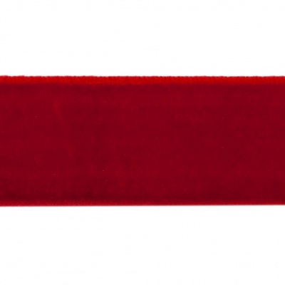 Лента бархатная нейлон, шир.25 мм, (упак. 45,7м), цв.45-красный - купить в Красноярске. Цена: 981.09 руб.
