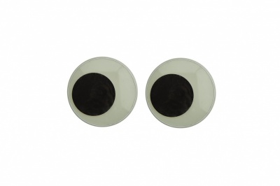 Глазки для игрушек, круглые, с бегающими зрачками, 18 мм/упак.20+/-2 шт, цв. -черно-белые - купить в Красноярске. Цена: 25.40 руб.