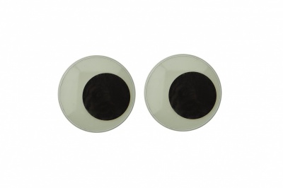 Глазки для игрушек, круглые, с бегающими зрачками, 24 мм/упак.50+/-2 шт, цв. -черно-белые - купить в Красноярске. Цена: 60.32 руб.