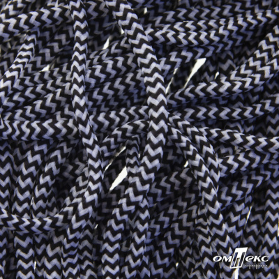 Шнурки #107-16, круглые 130 см, двухцветные цв.серый/чёрный - купить в Красноярске. Цена: 31.89 руб.