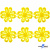 Кружево гипюр "Ромашка" 0575-1169, шир. 25 мм/уп.13,7 м, цвет 8208-жёлтый - купить в Красноярске. Цена: 289.76 руб.
