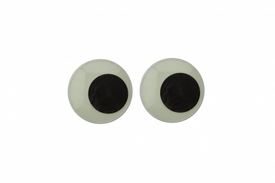 Глазки для игрушек, круглые, с бегающими зрачками, 15 мм/упак.50+/-2 шт, цв. -черно-белые - купить в Красноярске. Цена: 46.92 руб.