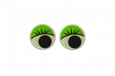 Глазки для игрушек, круглые, с бегающими зрачками, 8 мм/упак.50+/-2 шт, цв. -зеленый - купить в Красноярске. Цена: 59.05 руб.