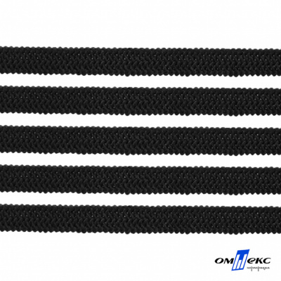 Лента эластичная вязанная (резинка) 4 мм (200+/-1 м) 400 гр/м2 черная бобина "ОМТЕКС" - купить в Красноярске. Цена: 1.78 руб.