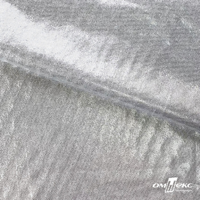 Трикотажное полотно голограмма, шир.140 см, #602 -белый/серебро - купить в Красноярске. Цена 385.88 руб.
