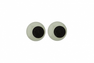 Глазки для игрушек, круглые, с бегающими зрачками, 8 мм/упак.50+/-2 шт, цв. -черно-белые - купить в Красноярске. Цена: 15.88 руб.