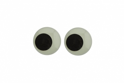 Глазки для игрушек, круглые, с бегающими зрачками, 12 мм/упак.50+/-2 шт, цв. -черно-белые - купить в Красноярске. Цена: 38.32 руб.