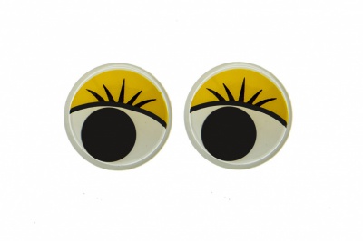 Глазки для игрушек, круглые, с бегающими зрачками, 15 мм/упак.50+/-2 шт, цв. -желтый - купить в Красноярске. Цена: 113.01 руб.