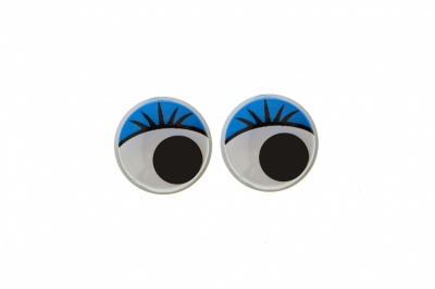 Глазки для игрушек, круглые, с бегающими зрачками, 8 мм/упак.50+/-2 шт, цв. -синий - купить в Красноярске. Цена: 59.05 руб.