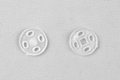Кнопки пришивные пластиковые 10 мм, блистер 24шт, цв.-прозрачные - купить в Красноярске. Цена: 48.41 руб.