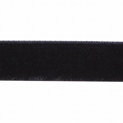 Лента бархатная нейлон, шир.12 мм, (упак. 45,7м), цв.03-черный - купить в Красноярске. Цена: 448.27 руб.
