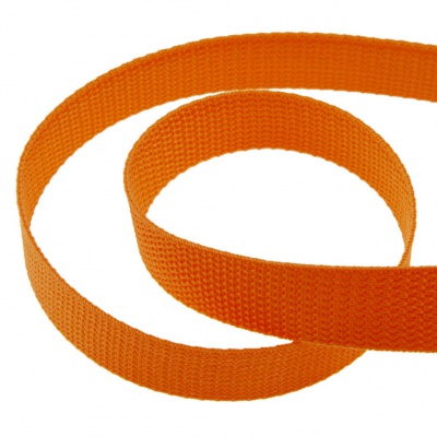 Стропа текстильная, шир. 25 мм (в нам. 50+/-1 ярд), цвет оранжевый - купить в Красноярске. Цена: 409.94 руб.