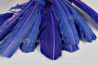 Декоративный Пучок из перьев, перо 23см/синий - купить в Красноярске. Цена: 12.34 руб.
