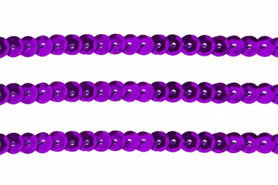 Пайетки "ОмТекс" на нитях, SILVER-BASE, 6 мм С / упак.73+/-1м, цв. 12 - фиолет - купить в Красноярске. Цена: 300.55 руб.